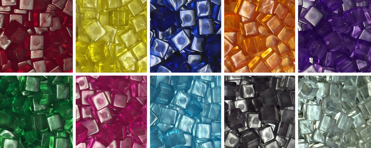 Translucent Plastic Cubes - 8 mm - Bag of 50