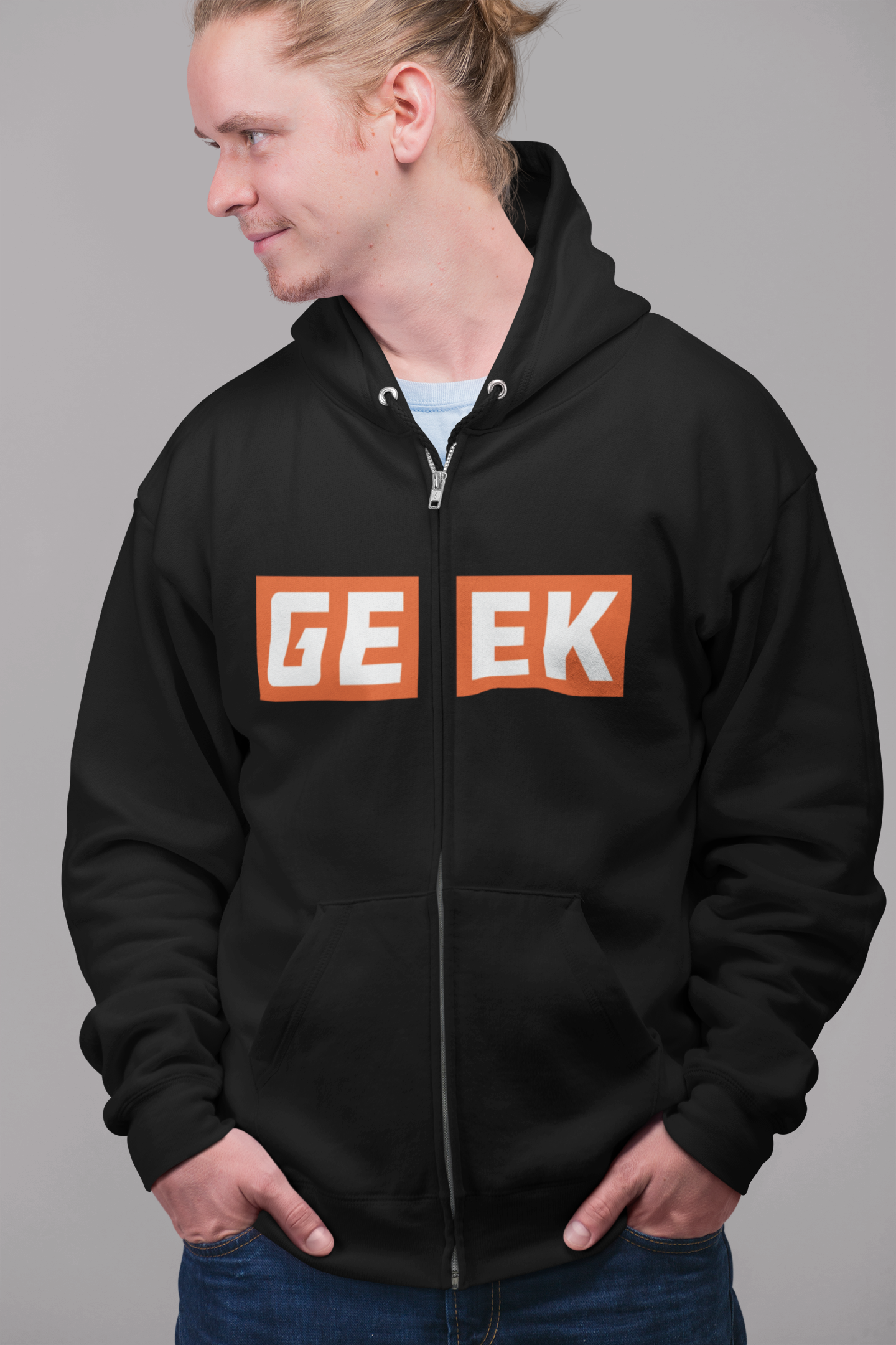 full-zip-hoodie-mockup-of-a-blonde-man-with-tied-hair-looking-away-23100